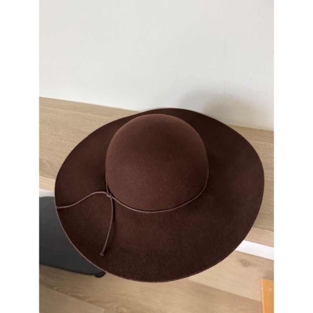Peter Grimm 100% Wool Chocolate Brown Wide Brim Floppy Hat One Size - Picture 3 of 7